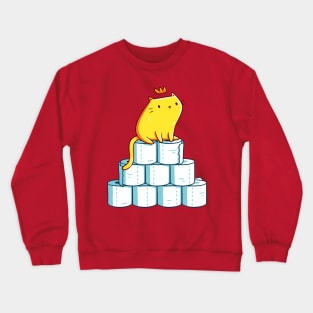 Toilet Paper King, Quarantine Essentials, Kawaii Cute Orange Cat Crewneck Sweatshirt